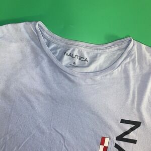 Nautica Men's XL Blue Crew Neck Short Sleeve Pullover Graphic Print Logo T-Shirt